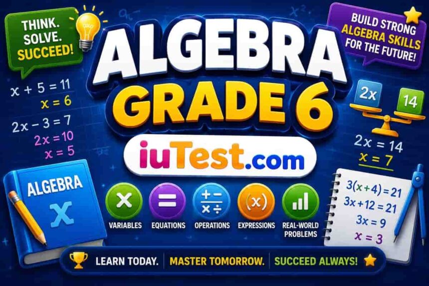 Algebra Quiz for Grade 6 - Variables, Equations, and More